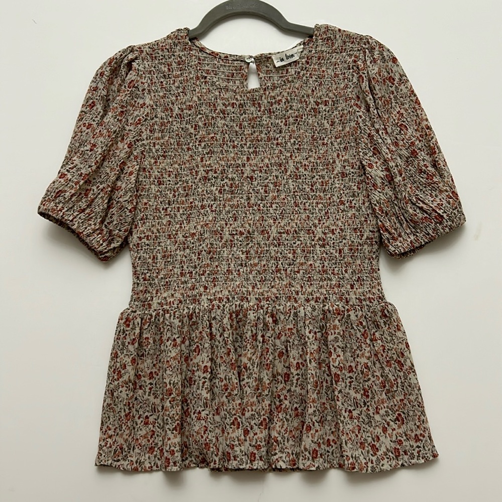 Red floral tshirt top
